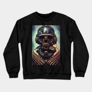 Skeleton Astronaut | Space Skull | Dystopian Art | Skull Astronaut Artwork | Fantasy Astronaut Skull Crewneck Sweatshirt